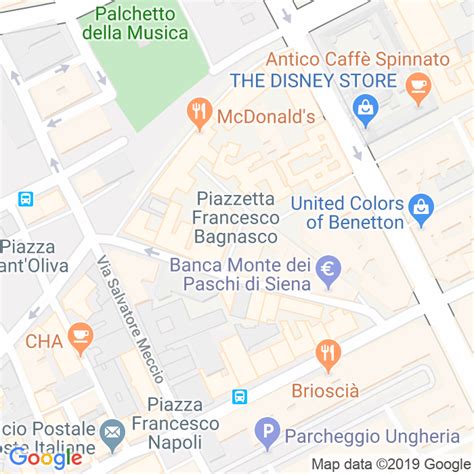 Mappa di Piazzetta Francesco Bagnasco a Palermo .